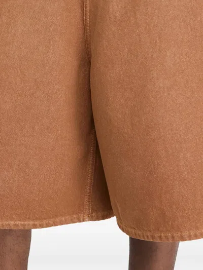 Jw Anderson W Anderson Mens Rust Relaxed-fit Aged Denim Shorts In Brown
