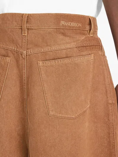 Jw Anderson W Anderson Mens Rust Relaxed-fit Aged Denim Shorts In Brown