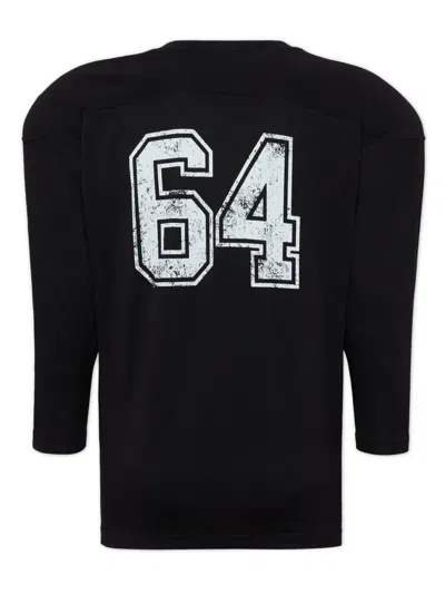 Dsquared2 'football' Black T-shirt With Shoulder Pads And Lettering Logo Print On The Front In Black