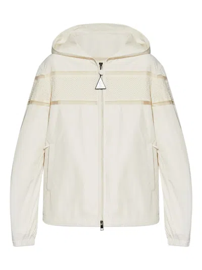 Moncler Clisson Embroidered Hooded Jacket In Neutral