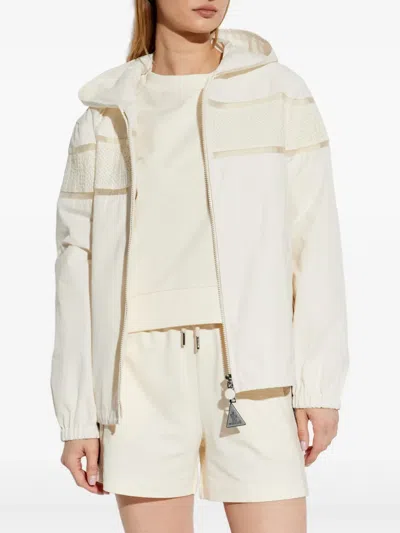 Moncler Clisson Embroidered Hooded Jacket In Neutral