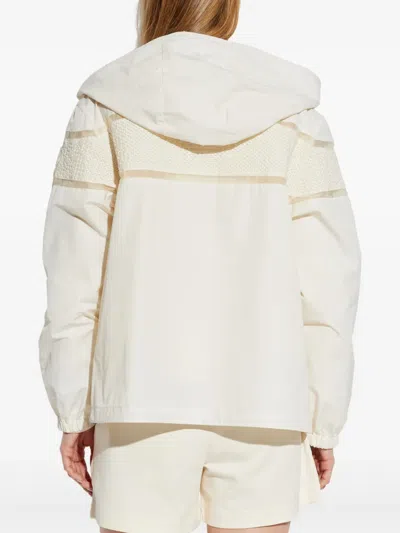 Moncler Clisson Embroidered Hooded Jacket In Neutral