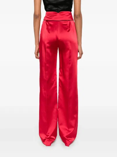 Mitiliane Couture Piped-trim Trousers In Red