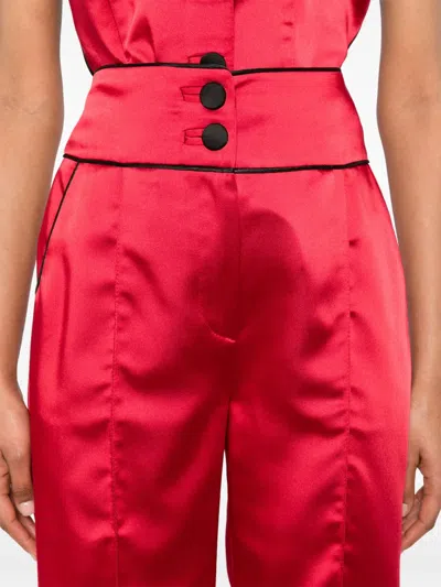 Mitiliane Couture Piped-trim Trousers In Red