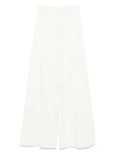 Max Mara High-waisted Wide-leg Trouser Side Pockets In White