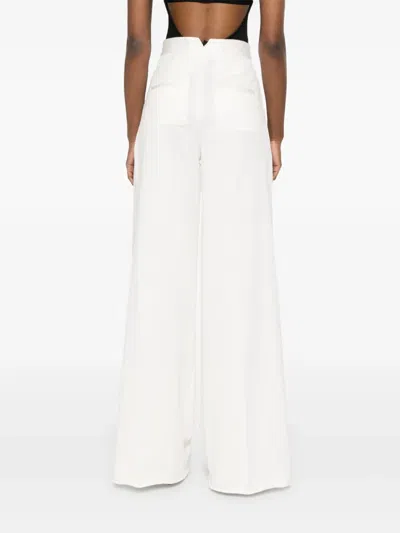 Max Mara High-waisted Wide-leg Trouser Side Pockets In White