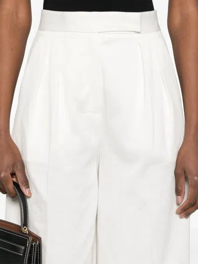 Max Mara High-waisted Wide-leg Trouser Side Pockets In White