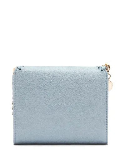 Stella Mccartney Blue Falabella Small Flap Wallet In Blue