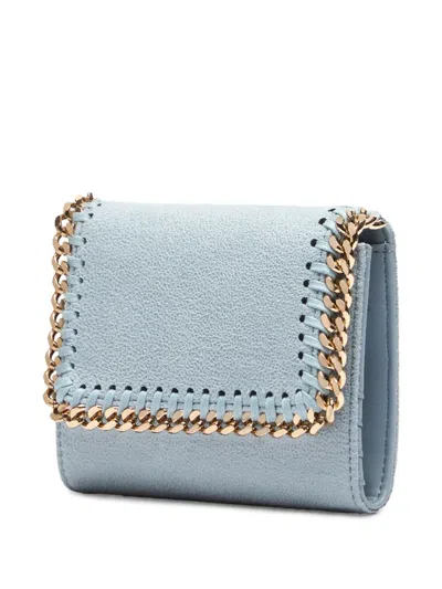Stella Mccartney Blue Falabella Small Flap Wallet In Blue