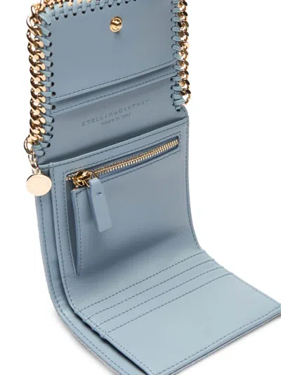 Stella Mccartney Blue Falabella Small Flap Wallet In Blue