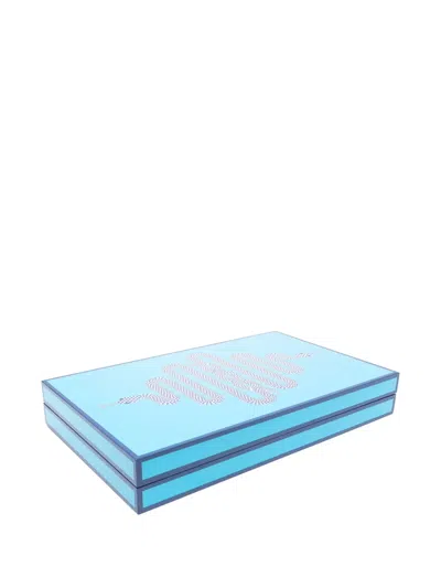 Jonathan Adler Eden Backgammon Set In Blue