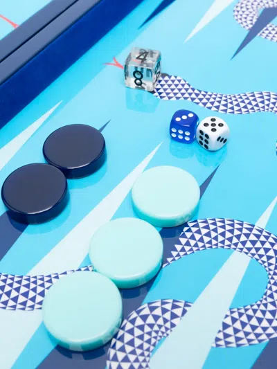 Jonathan Adler Eden Backgammon Set In Blue