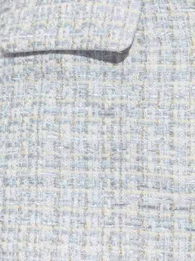 Self-portrait Blue Metallised Fibre Skirt In Blue