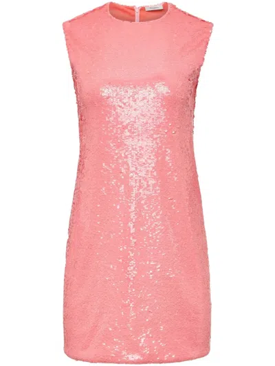 Jw Anderson Embellished Cotton Mini Dress In Pink