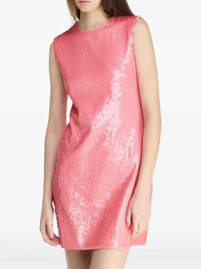 Jw Anderson Embellished Cotton Mini Dress In Pink