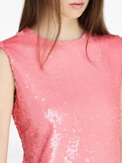 Jw Anderson Embellished Cotton Mini Dress In Pink