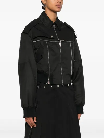 Rokh Black Broken Harrington Jacket In Black