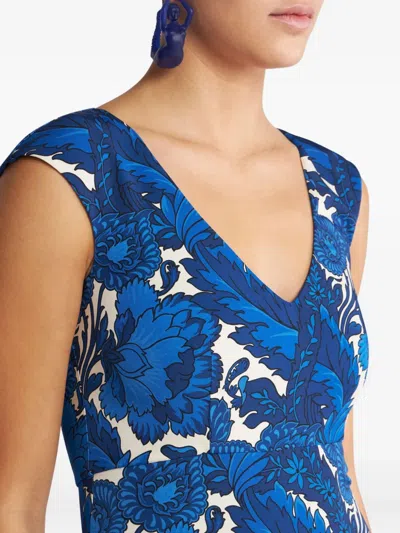 Etro All-over Printed Dress In Blue