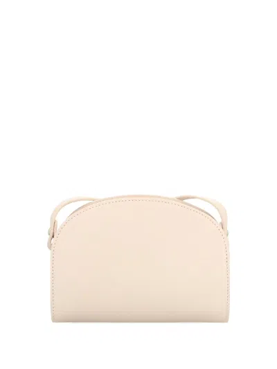 Apc A.p.c. Demi-lune Mini Leather Crossbody Bag In Neutrals