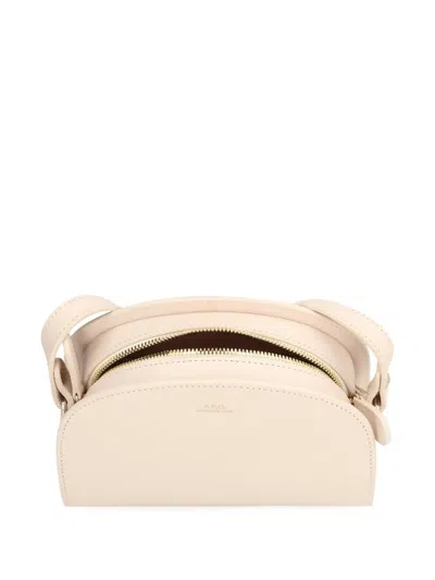 Apc A.p.c. Demi-lune Mini Leather Crossbody Bag In Neutrals