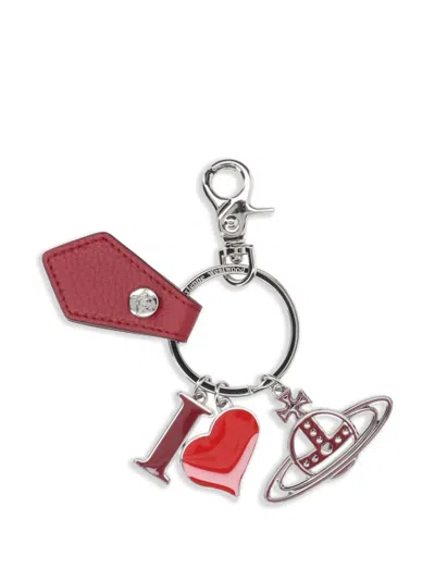Vivienne Westwood "i Love Orb" Keyring In Red