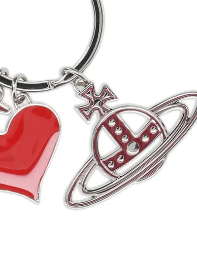 Vivienne Westwood "i Love Orb" Keyring In Red