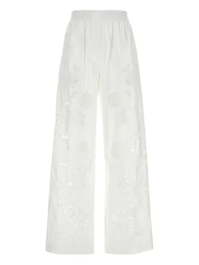 Magda Butrym Women White Poplin Wide-leg Pant