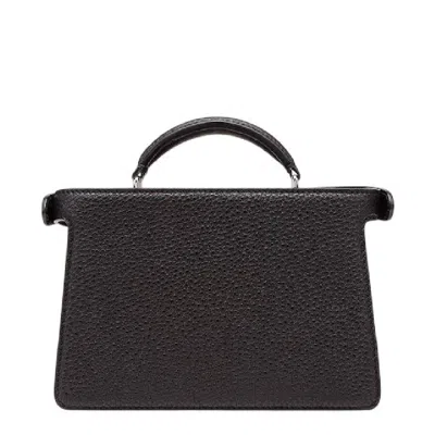 Fendi Peekaboo Leather Crossbody Bag In Black