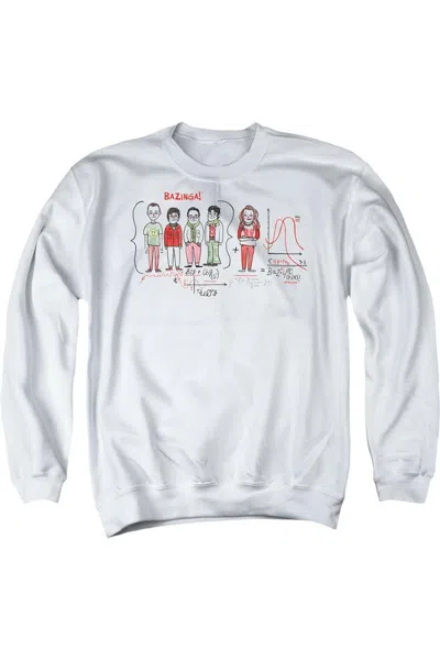 Gildan Big Bang Theory Bazinga Equation Adult Crewneck Sweatshirt In White