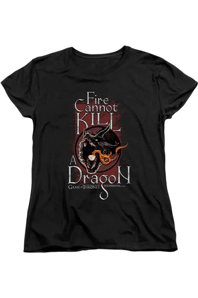 Gildan Game Of Thrones Fire Cannot Kill A Dragon Short Sleeve Women´s Tee / T-shirt In Black