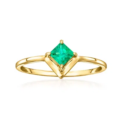 Rs Pure By Ross-simons Emerald Ring In 14kt Yellow Gold In Green