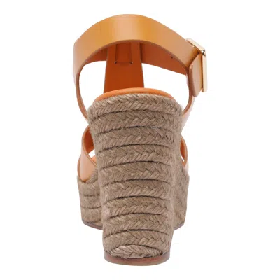 Paloma Barceló Woman Espadrilles Mandarin Size 8 Cow Leather In Orange