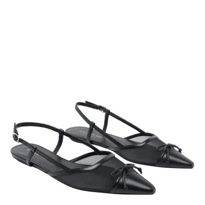 Stuart Weitzman Mid Heel Ballerina Shoes With Pointed Toe In Black
