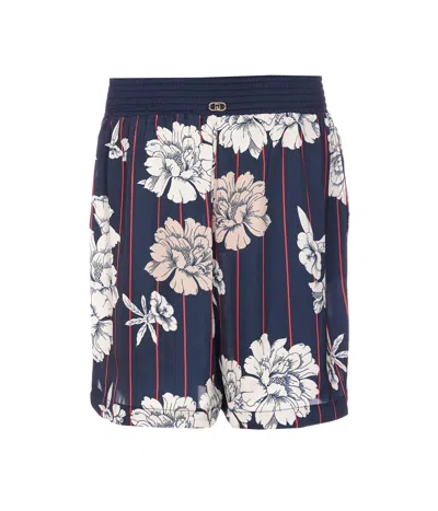 Liu •jo Elastic Waist Shorts In Blue