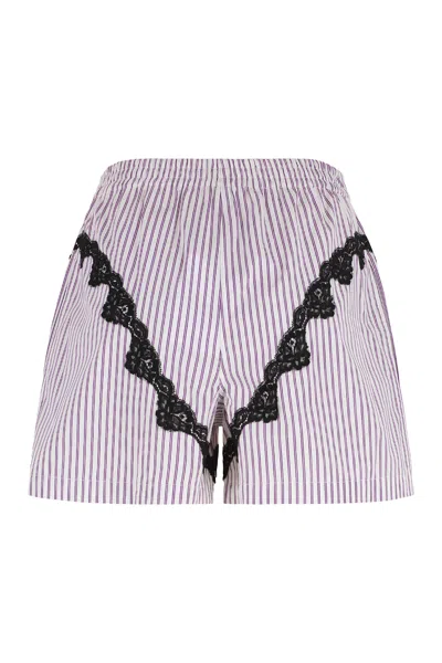 Attico White And Purple Short Pants In Prune