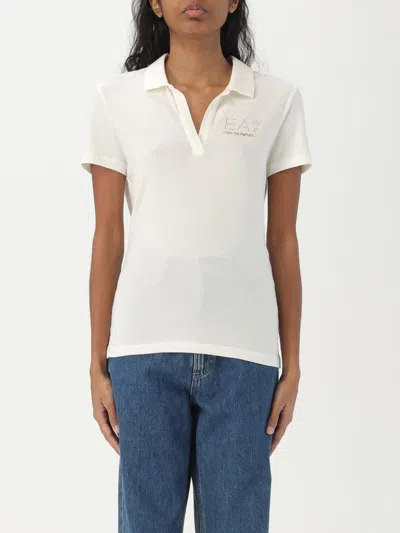 Ea7 Evolution Short-sleeved Polo Shirt In A Cotton And Modal Blend In Natural