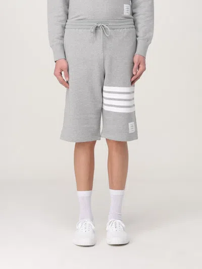 Thom Browne Light Gray Loopback Cotton Sweatshorts In Gray