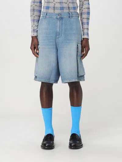 Jw Anderson J. W. Anderson Delavé Wide-leg Cotton Denim Bermuda Shorts In Blue