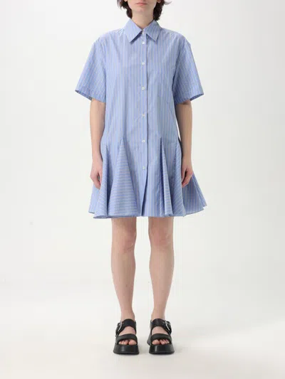 Marni Short Striped Shirt Dress In Blue