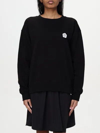 Kenzo Tiger Patch Cotton Sweatshirt In Schwarz