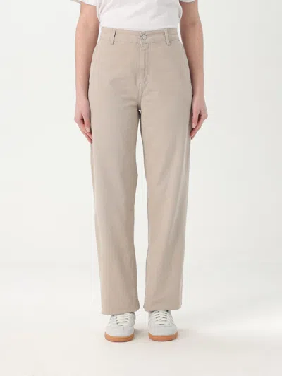 Carhartt W' Pierce Cotton Trousers In Beige