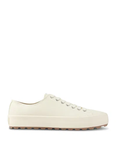 Sandro Low-top Split Leather Trainers In Off White