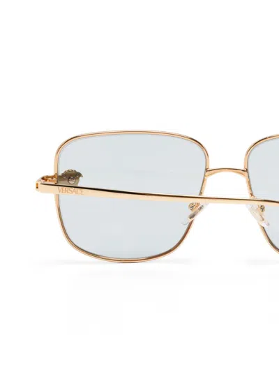 Versace Medusa Square Sunglasses In Gold