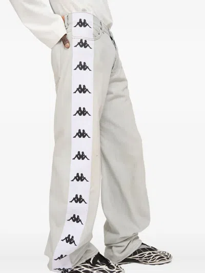 Acne Studios Kappa Straight-leg Webbing-trimmed Jeans In Blue