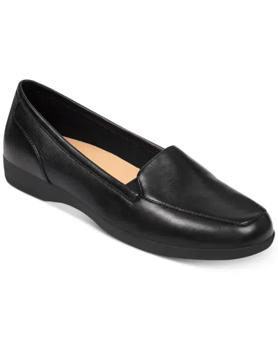 Easy Spirit Women's Devitt Slip-on Loafer Flats In Black Leather