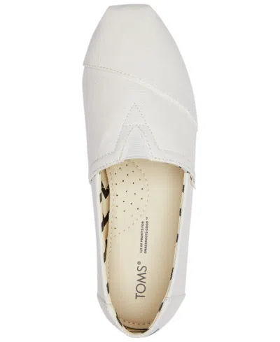 Toms Alpargata Womens Slip On Shoes Colour: White, Size: 4 In White Recycled Canvas