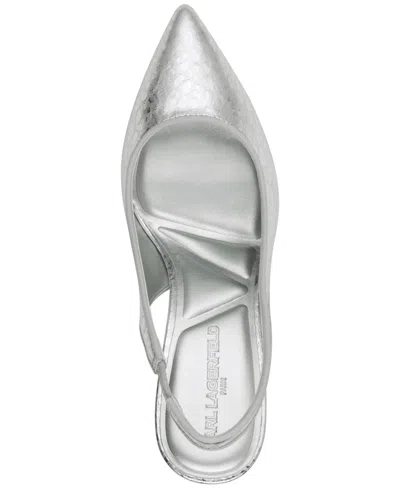 Karl Lagerfeld Women's Rosalyn Slingback Pumps In Silver