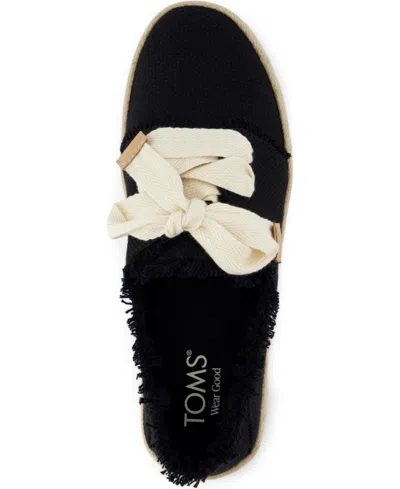 Toms Women's Carolina Lace-up Espadrille Beachside Woven In Black Beachside Woven,fray