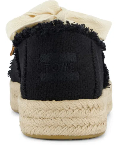 Toms Women's Carolina Lace-up Espadrille Beachside Woven In Black Beachside Woven,fray