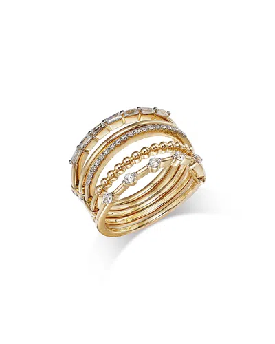 Bloomingdale's Fine Collection Diamond Multi Row Ring In 14k Yellow Gold, 0.50 Ct. T. W. In Gold